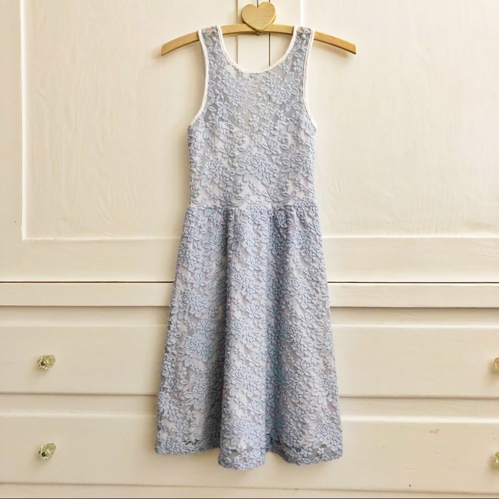 Bethany Mota Lace Slate Gray Dress SZ XS